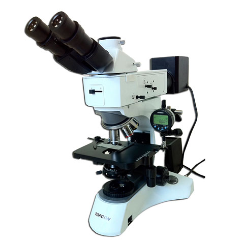 Microscópio Platina Normal Trinocular óptica plana infinita